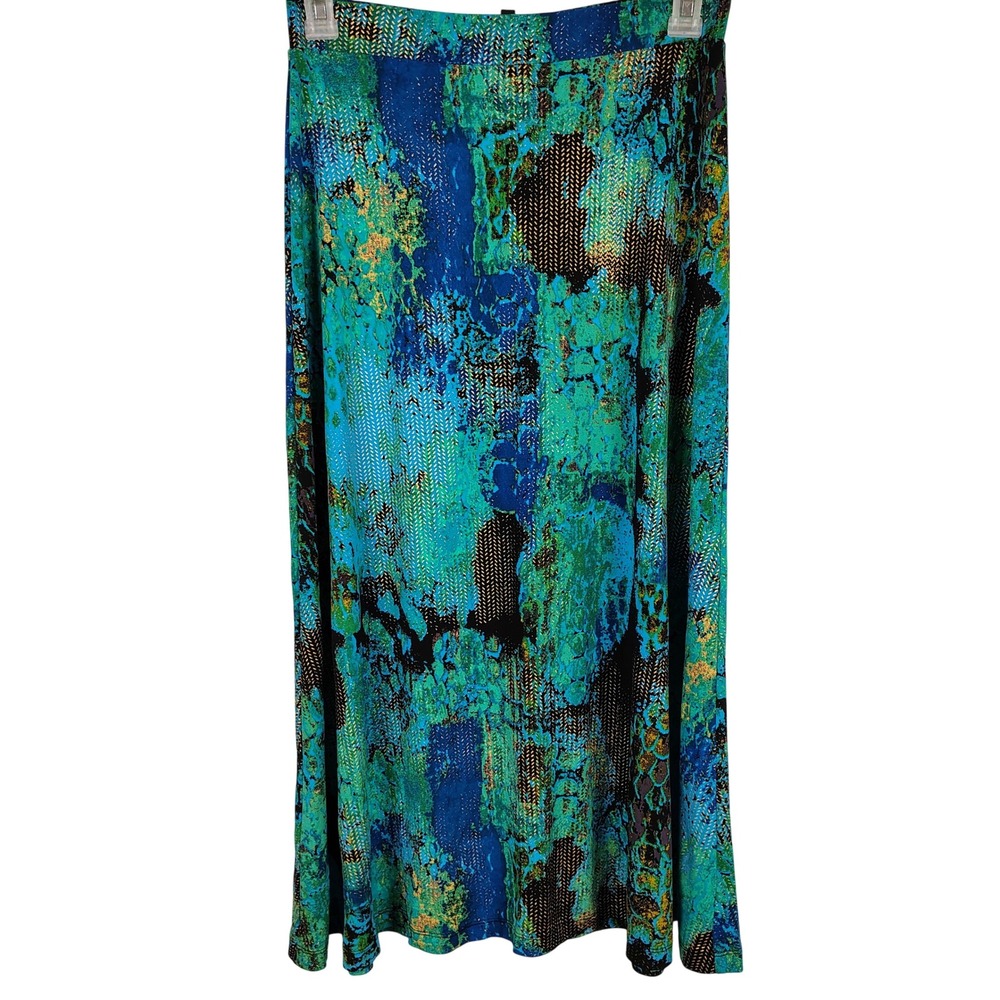 Kasper Womens S Maxi Skirt Multicolor Abstract Metallic Artistic Gorpcore Y2K